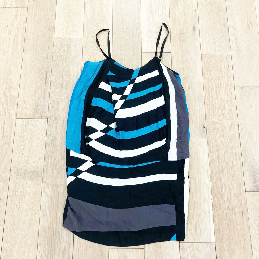 Derek Lam Blue and Black Striped Mini Dress